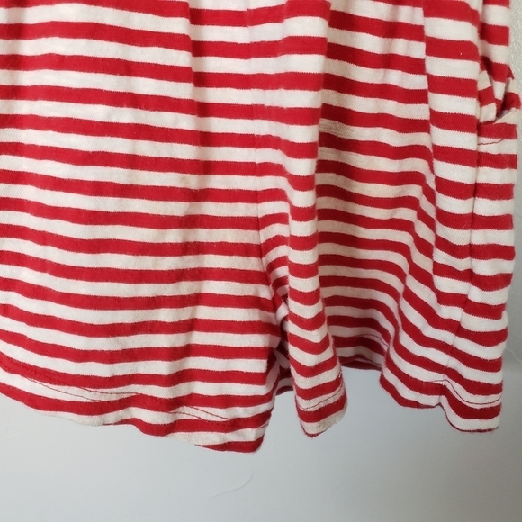 Cat & Jack Little Girl XS 4/5 Red White Striped Cold Shoulder Romper 4th of July - Picture 7 of 8